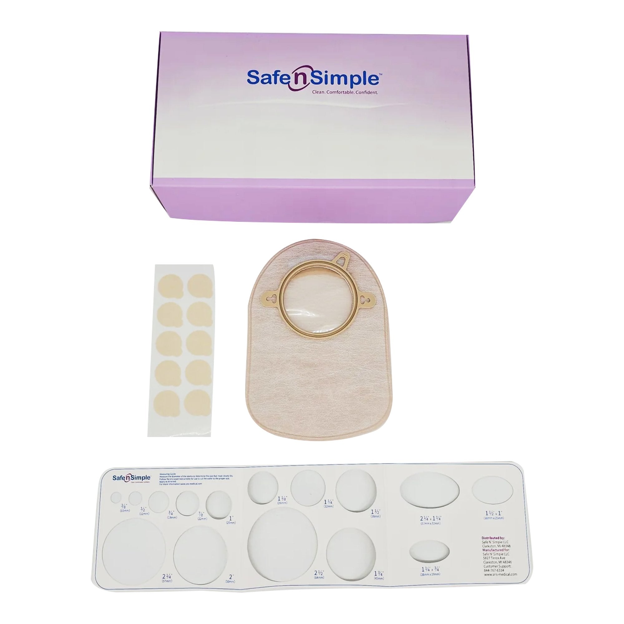 Ostomy Pouch Safe n Simple Two-Piece System 8 Inch Length Without Barrier Closed End