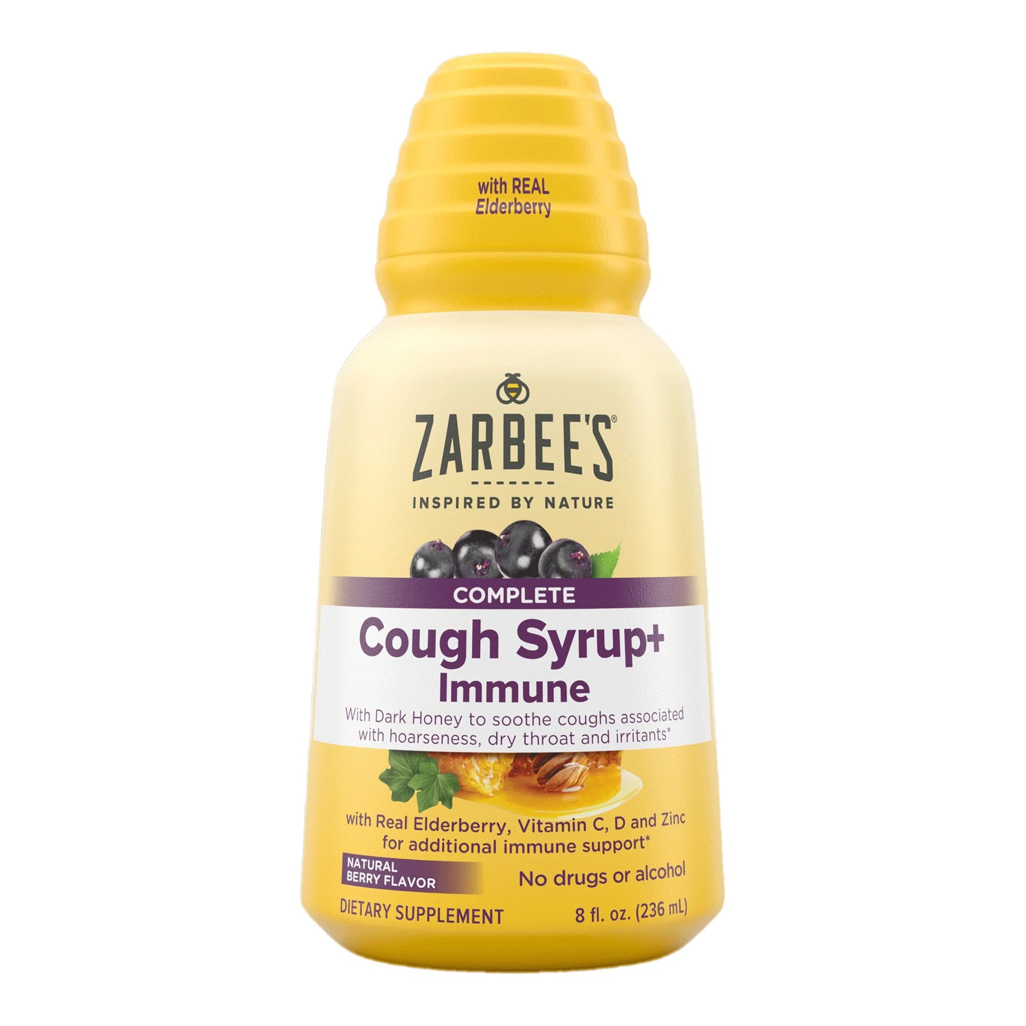 Cold and Cough Relief Zarbee's Cough + Immune 11 g Strength Syrup 8 oz.