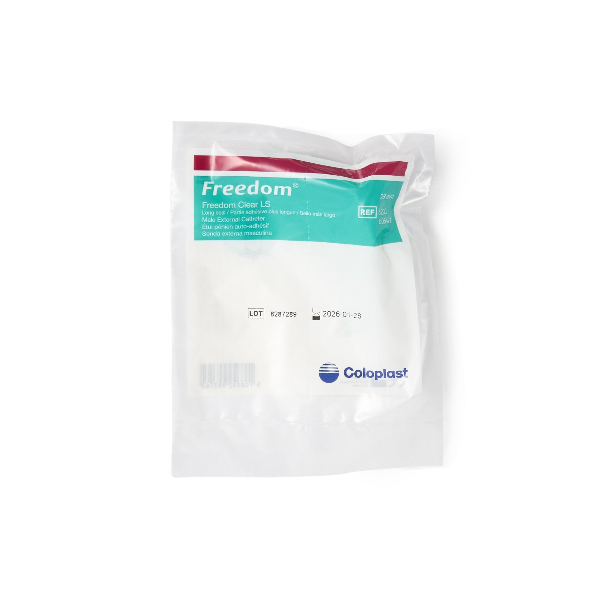 Male External Catheter Freedom Clear LS Self-Adhesive Seal Silicone Medium