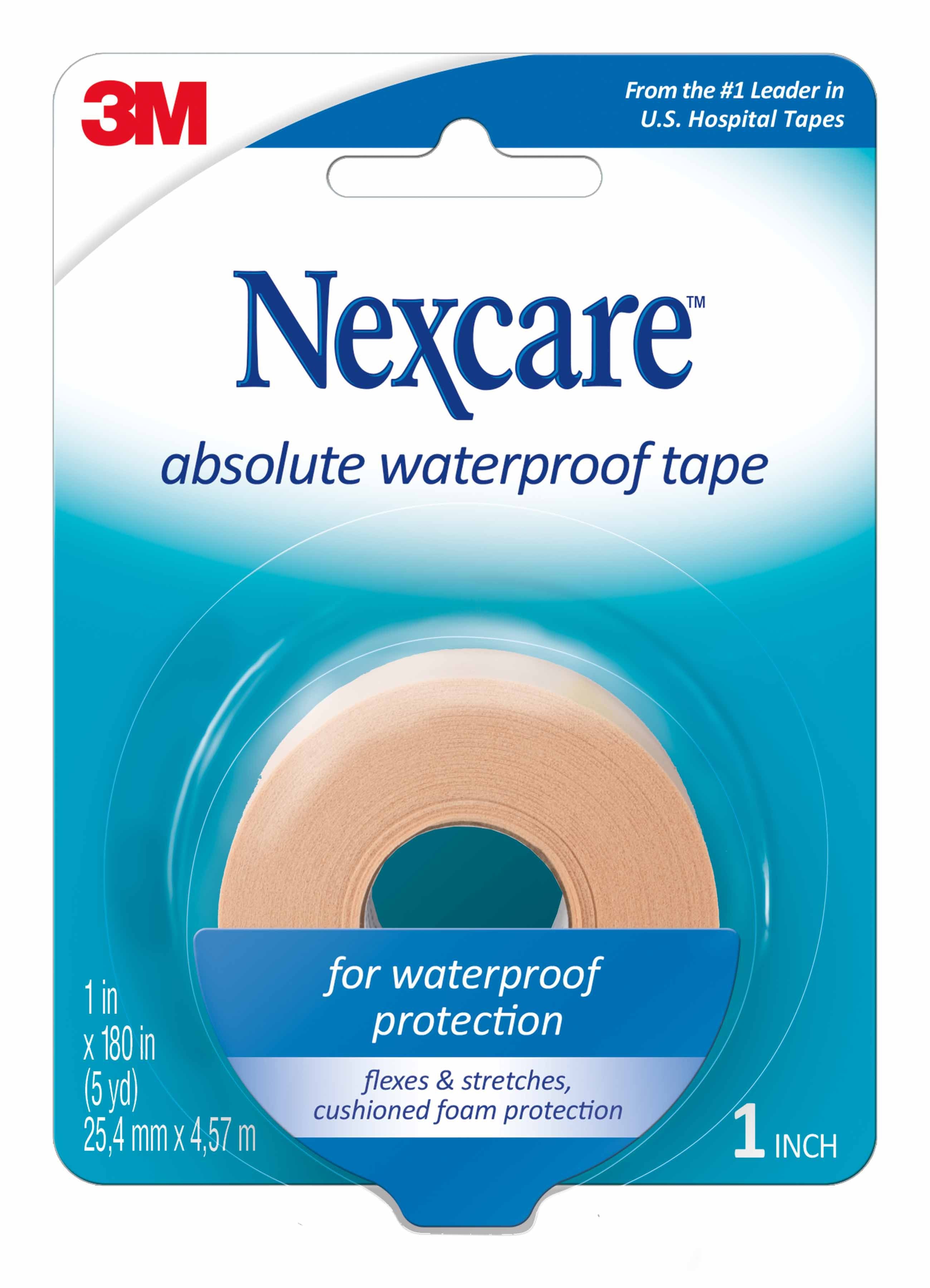 Waterproof Medical Tape Nexcare Absolute Tan 1 Inch X 5 Yard Foam NonSterile