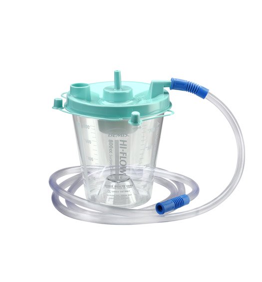 Rigid Suction Canister Kit Hi-Flow 800 mL Sealing Lid