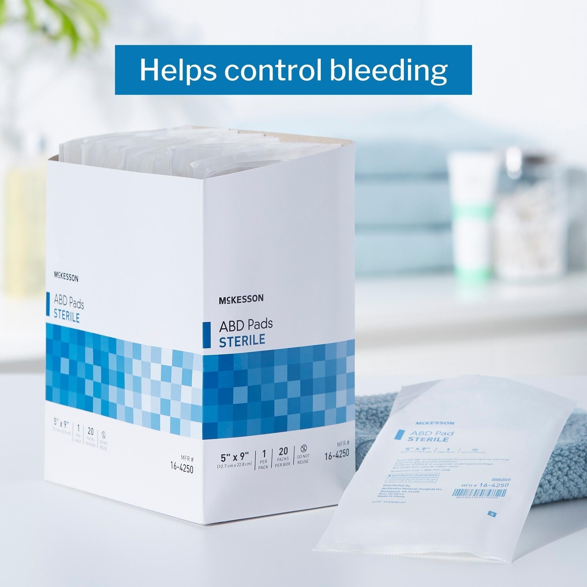abdominal pad mckesson 5 x 9 inch sterile 1 per pack packaging type box
