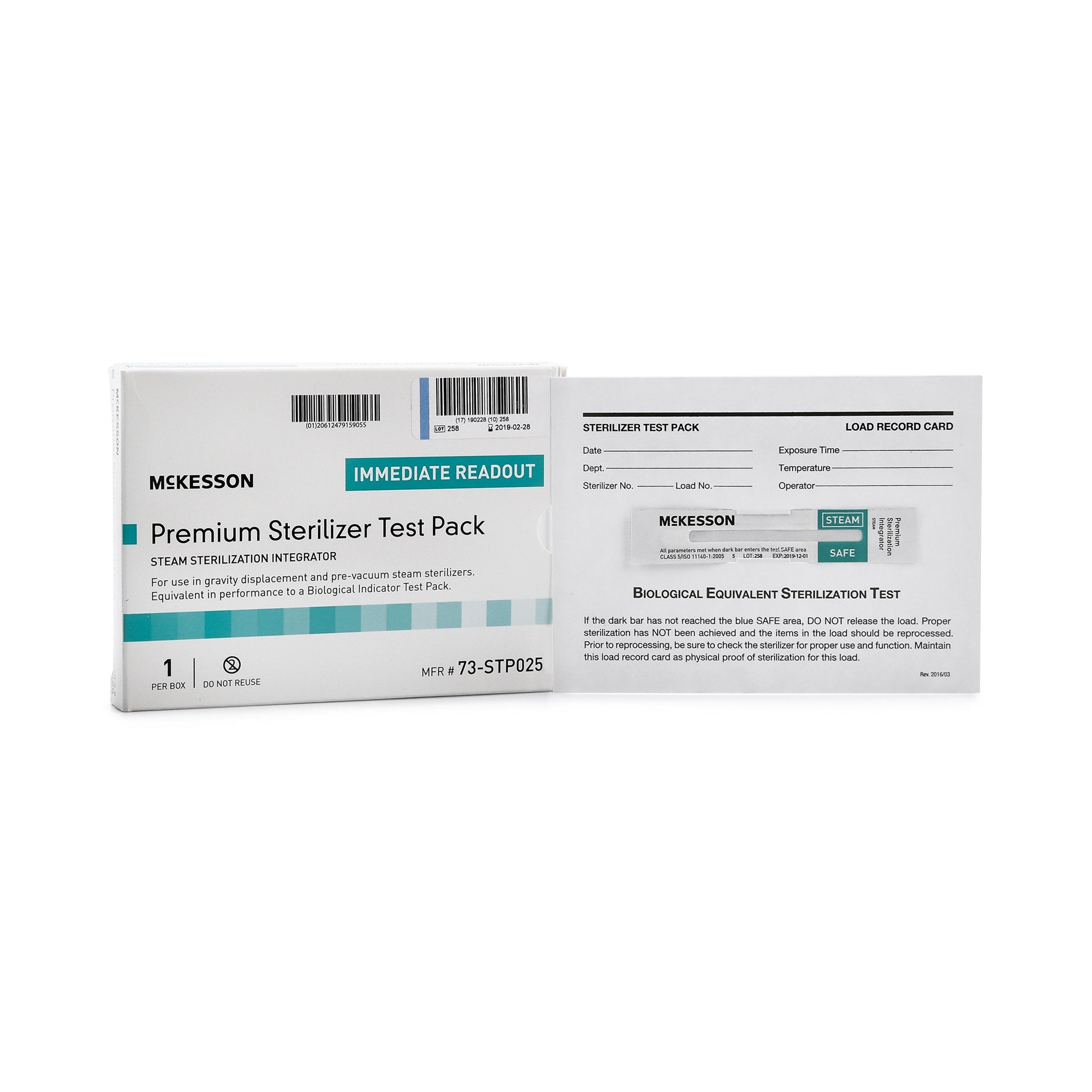 McKesson Sterilization Chemical Integrator Pack Steam