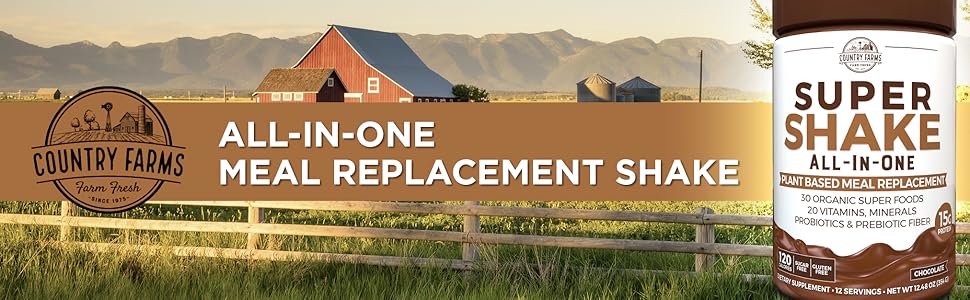 country farms super shake powder chocolate 1 each 12 48 oz