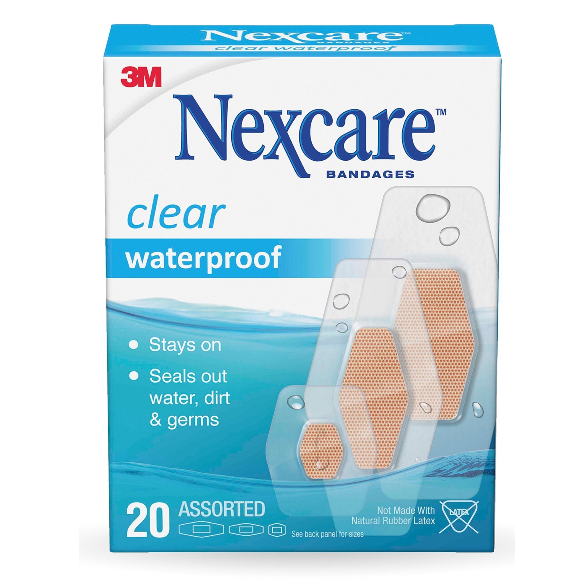 Adhesive Strip 3M Nexcare 7/8 X 1 1/16 Inch / 1 1/4 X 2 1/2 Inch / 1 1/16 X 2 1/4 Inch Plastic Rectangle Sheer Sterile
