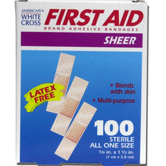 Adhesive Strip American White Cross 3/8 X 1 1/2 Inch Plastic Rectangle Tan Sterile