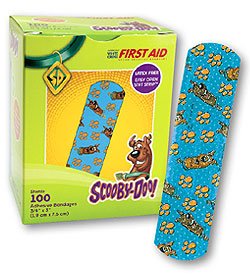 Adhesive Strip American White Cross Stat Strip 3/4 X 3 Inch Plastic Rectangle Kid Design (Scooby Doo) Sterile