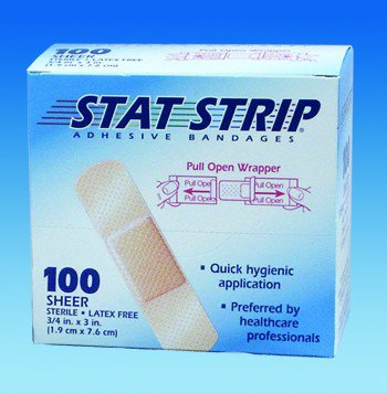 Adhesive Strip American White Cross Stat Strip 1 X 3 Inch Plastic Rectangle Sheer Sterile