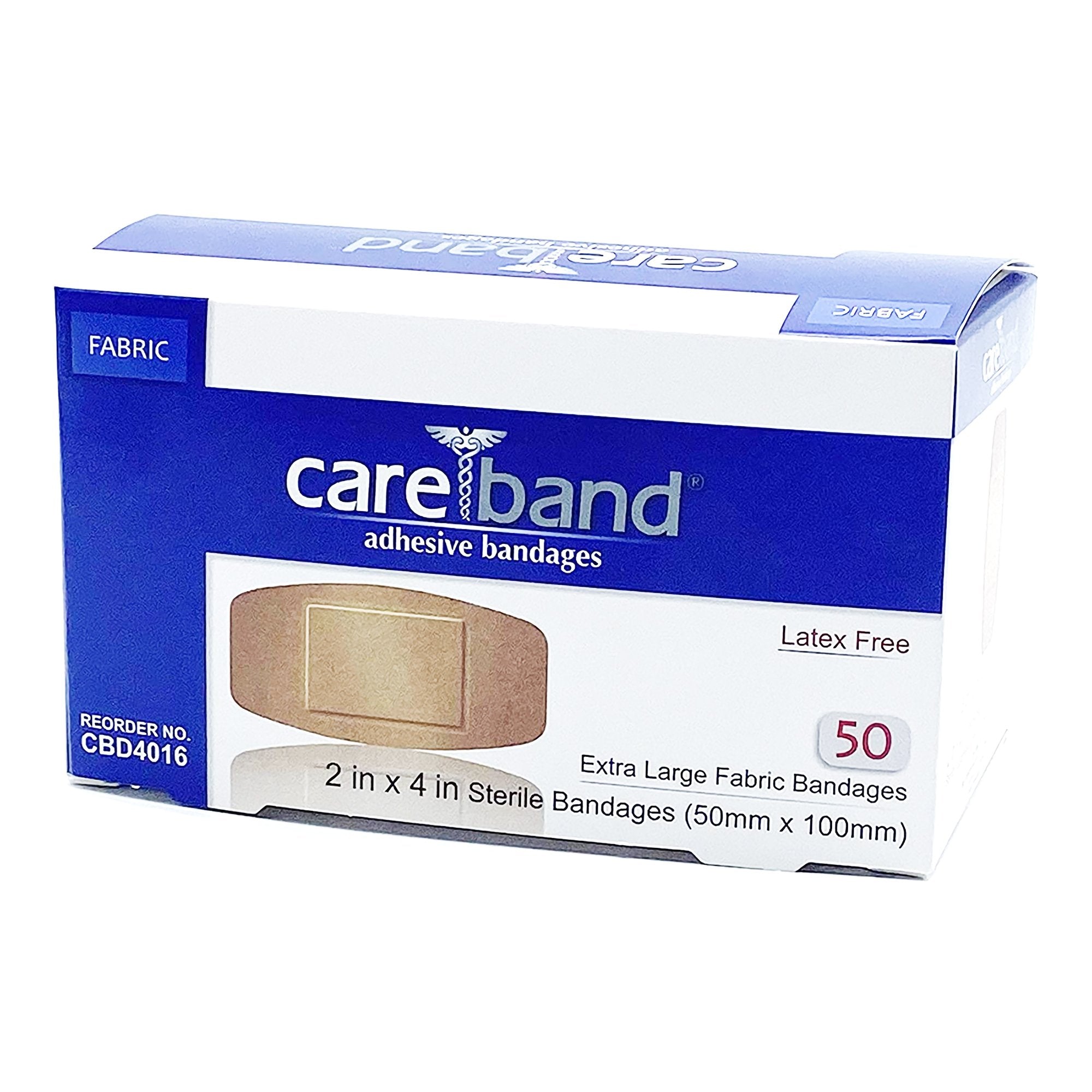 Adhesive Strip Careband 2 X 4 Inch Fabric Rectangle Tan Sterile