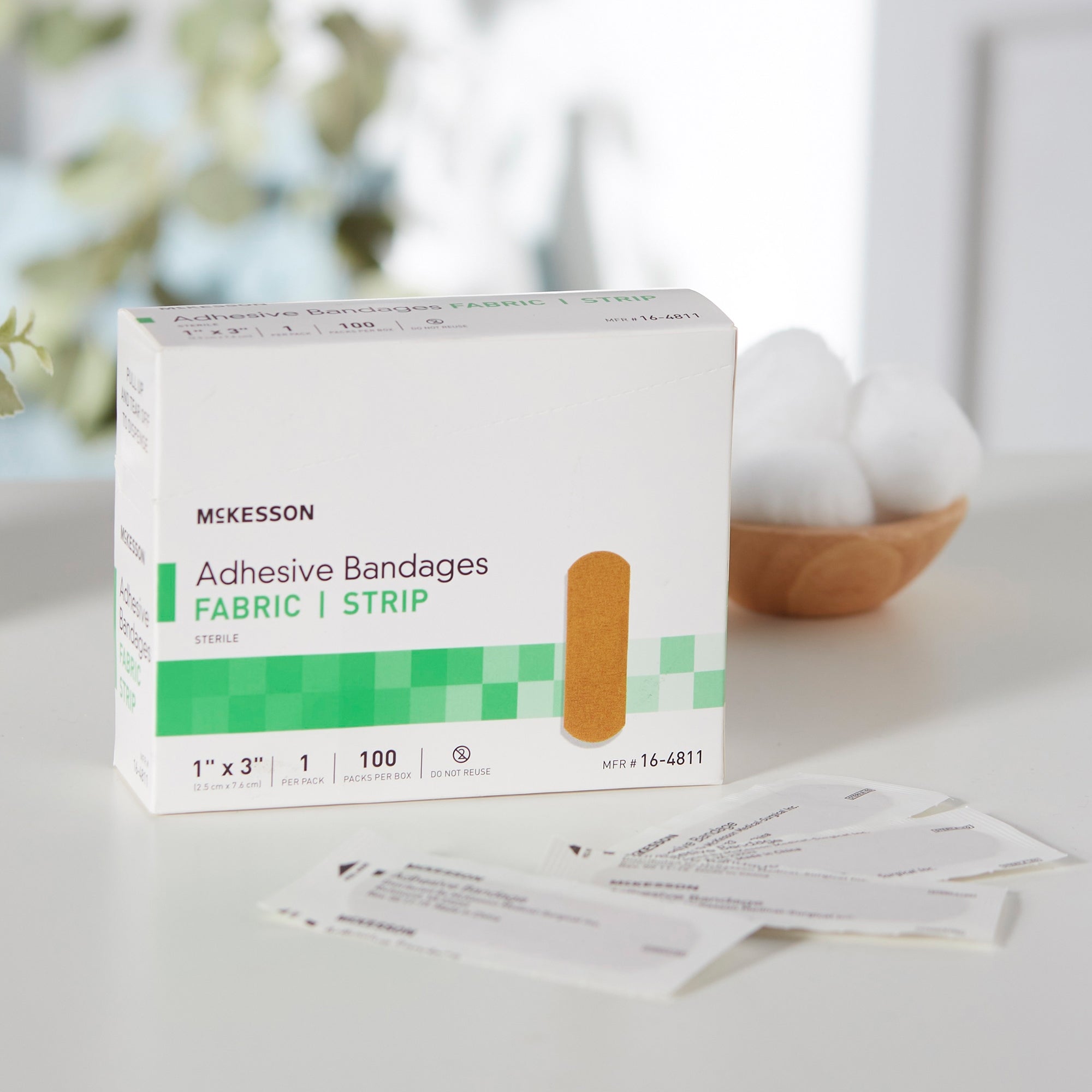 adhesive strip mckesson 1 x 3 inch fabric rectangle tan sterile