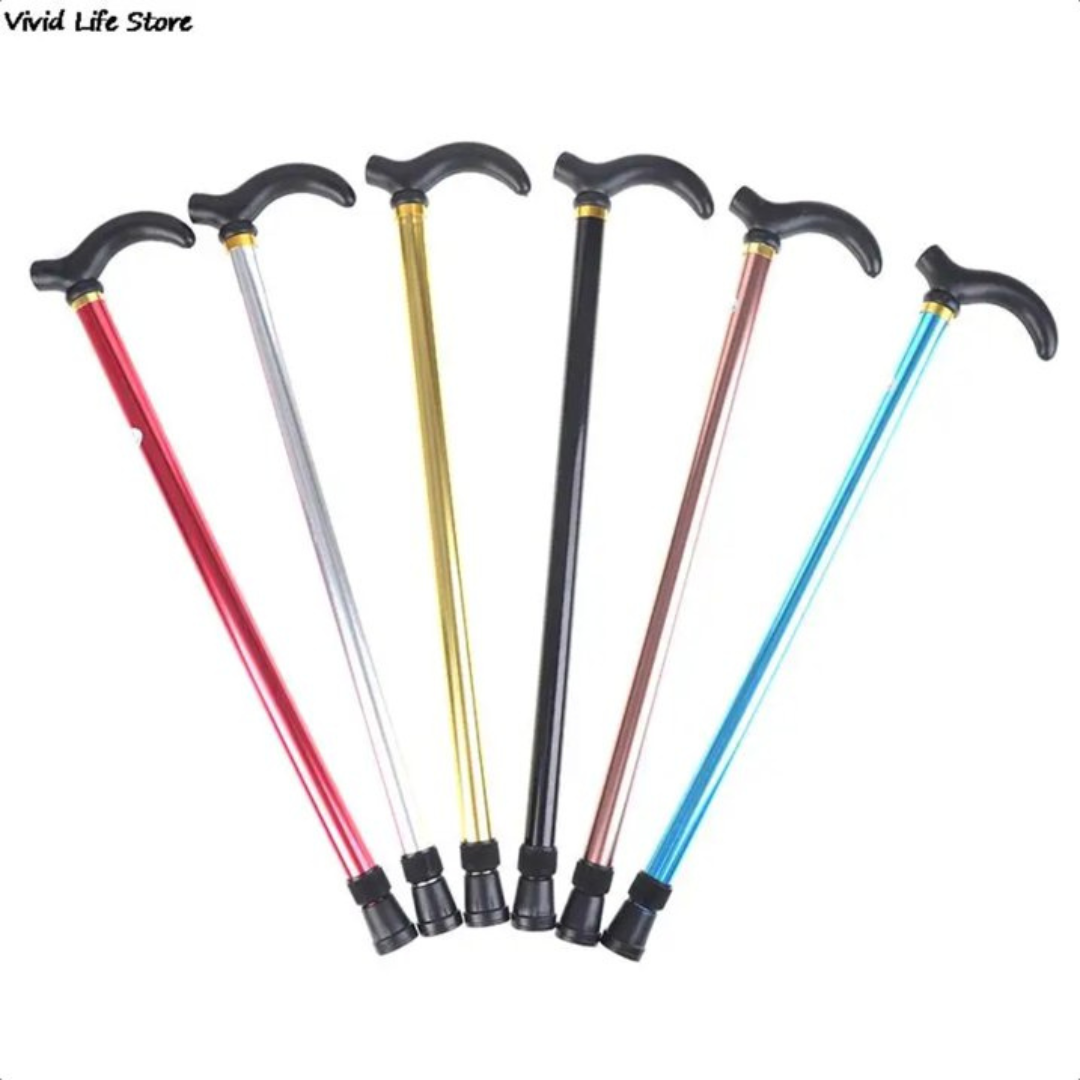 adjustable walking stick 2 section stable anti skid crutch seniors