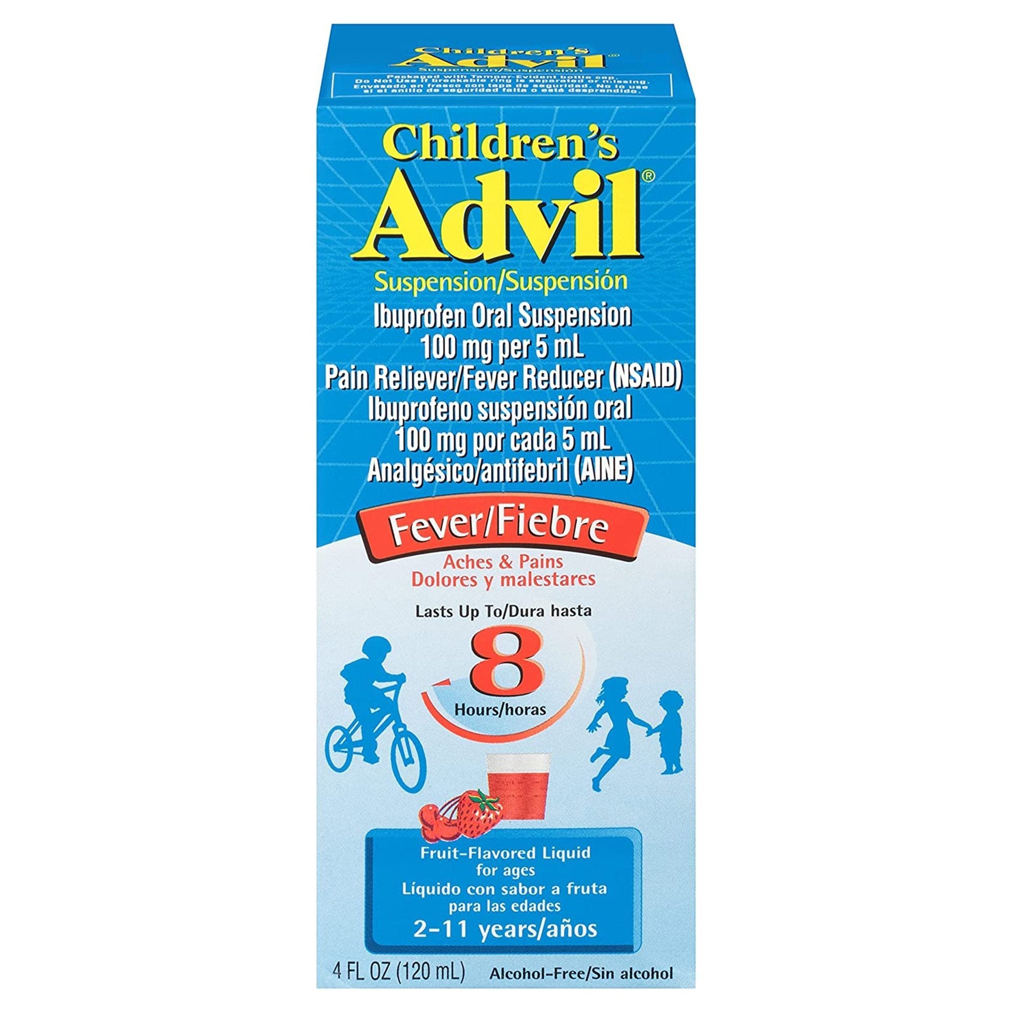 Children's Pain Relief Advil 100 mg / 5 mL Strength Ibuprofen Oral Suspension