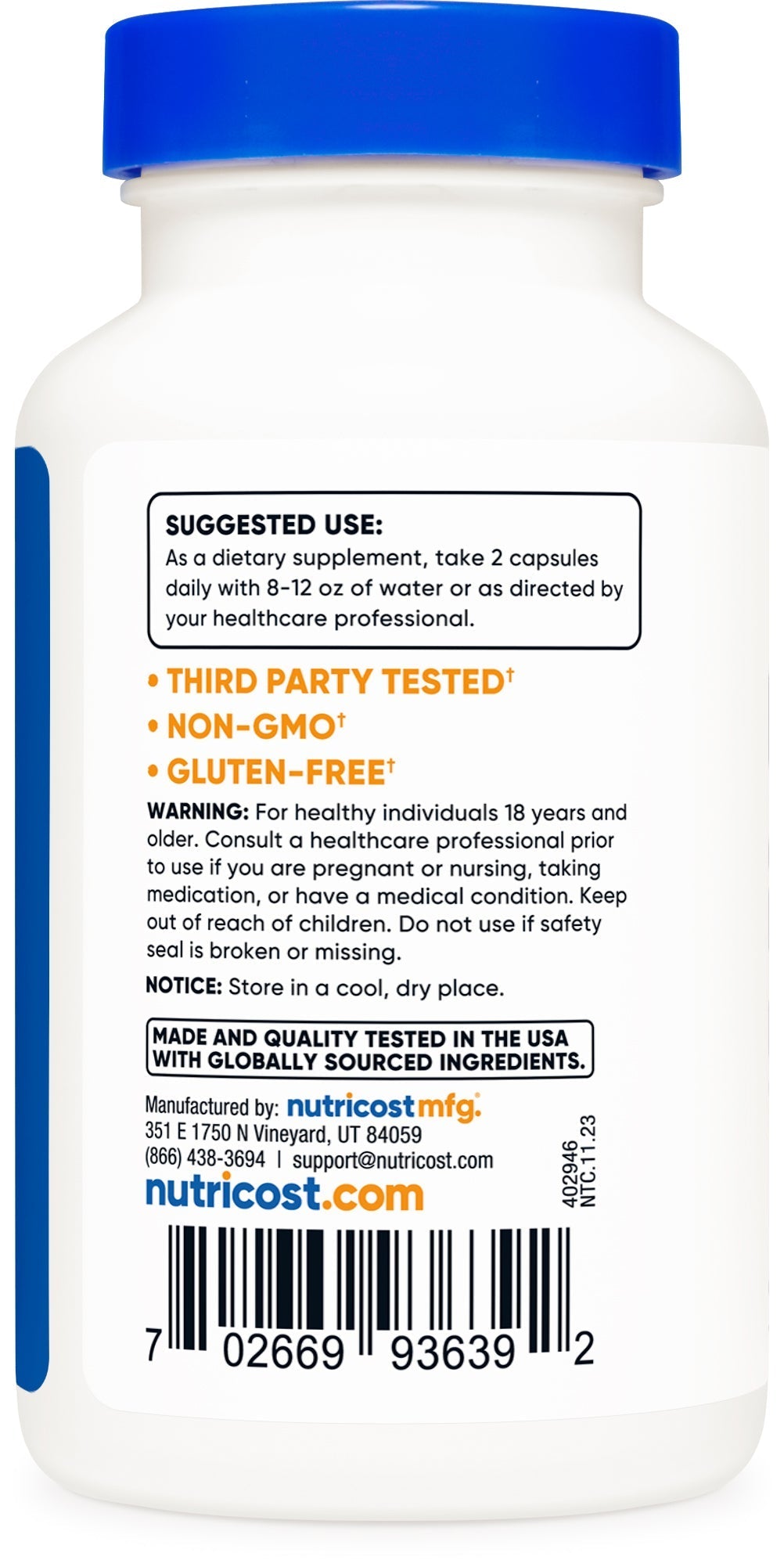 Agmatine Sulfate 1000Mg, 120 Capsules (500Mg per Capsule) Supplement