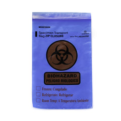 Specimen Transport Bag with Document Pouch McKesson 6 X 9 Inch Zip Closure Biohazard Symbol / Storage Instructions NonSterile