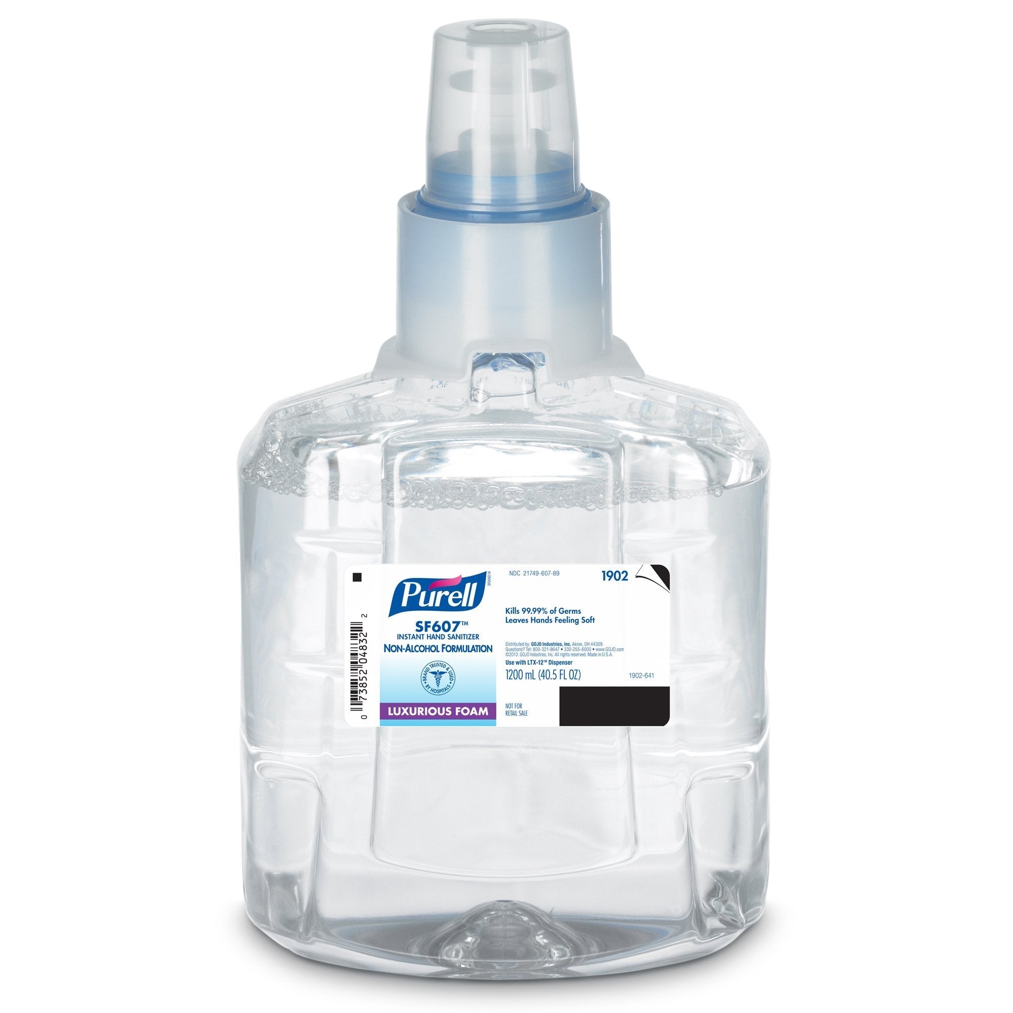Alcohol Free Hand Sanitizer Purell SF607 1,200 mL BZK (Benzalkonium Chloride) Foaming Dispenser Refill Bottle