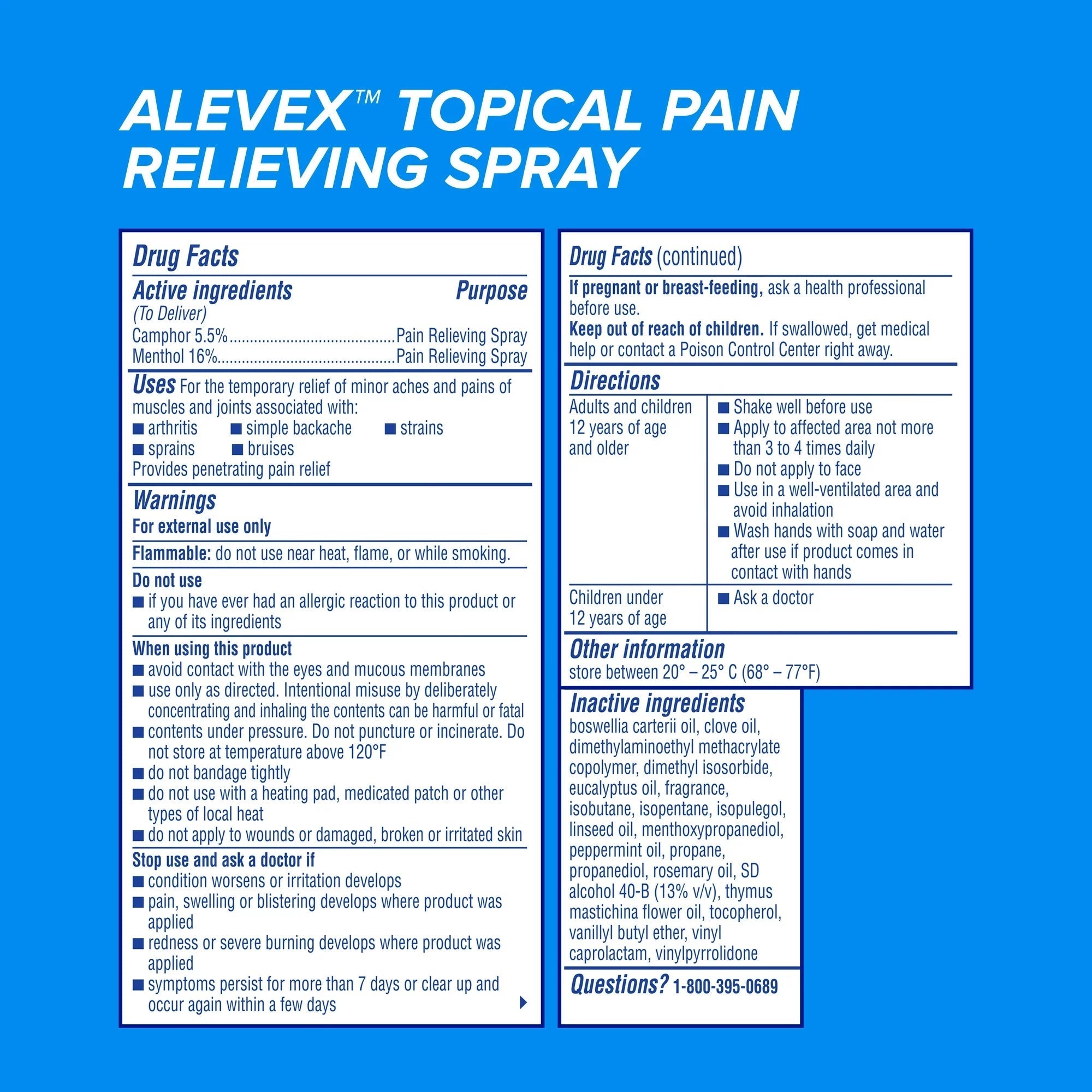alevex pain relieving spray max strength menthol 3 2 ounce spray can aleve x pain relief mk1229952ea