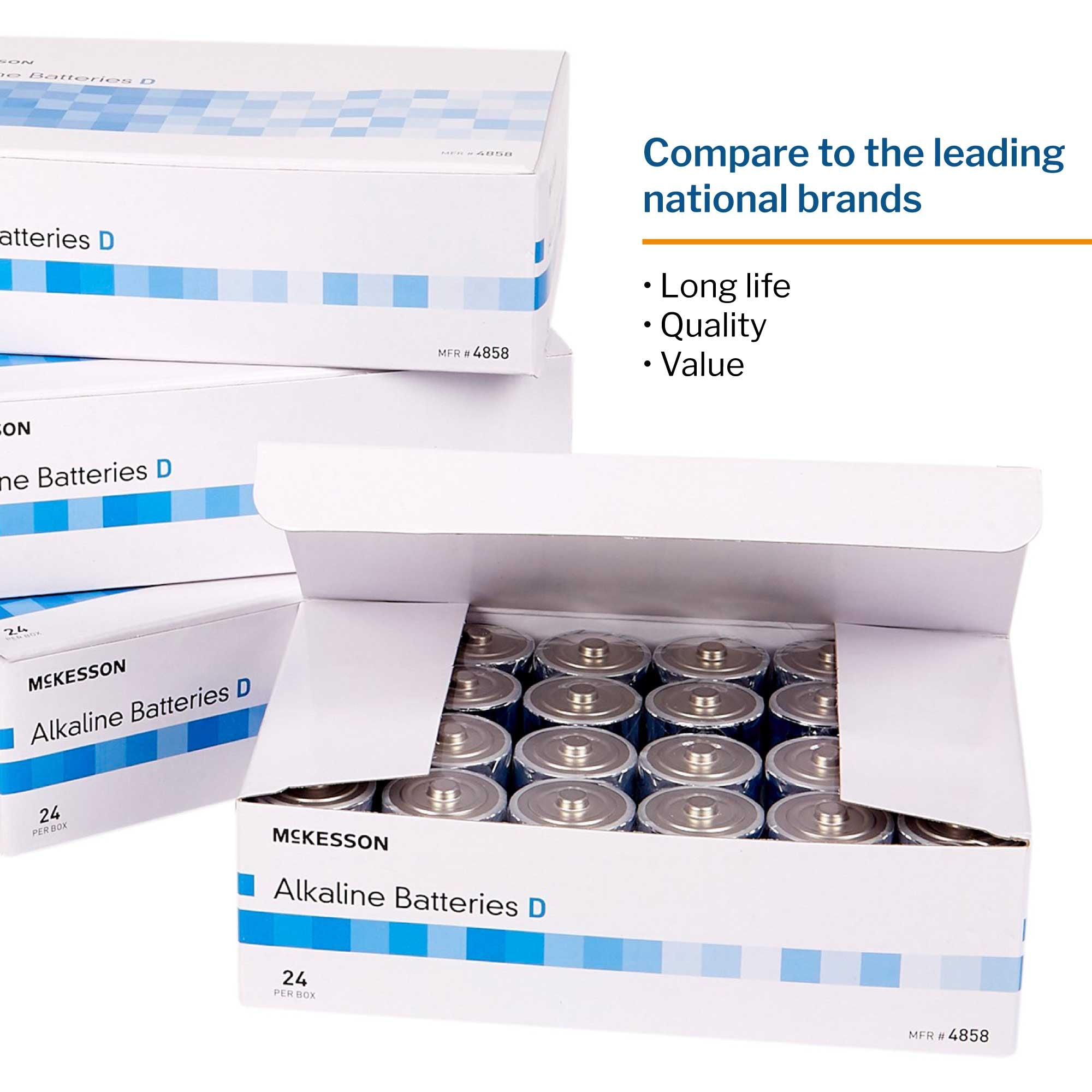 alkaline battery mckesson d cell 1 5v disposable 24 pack packaging type box