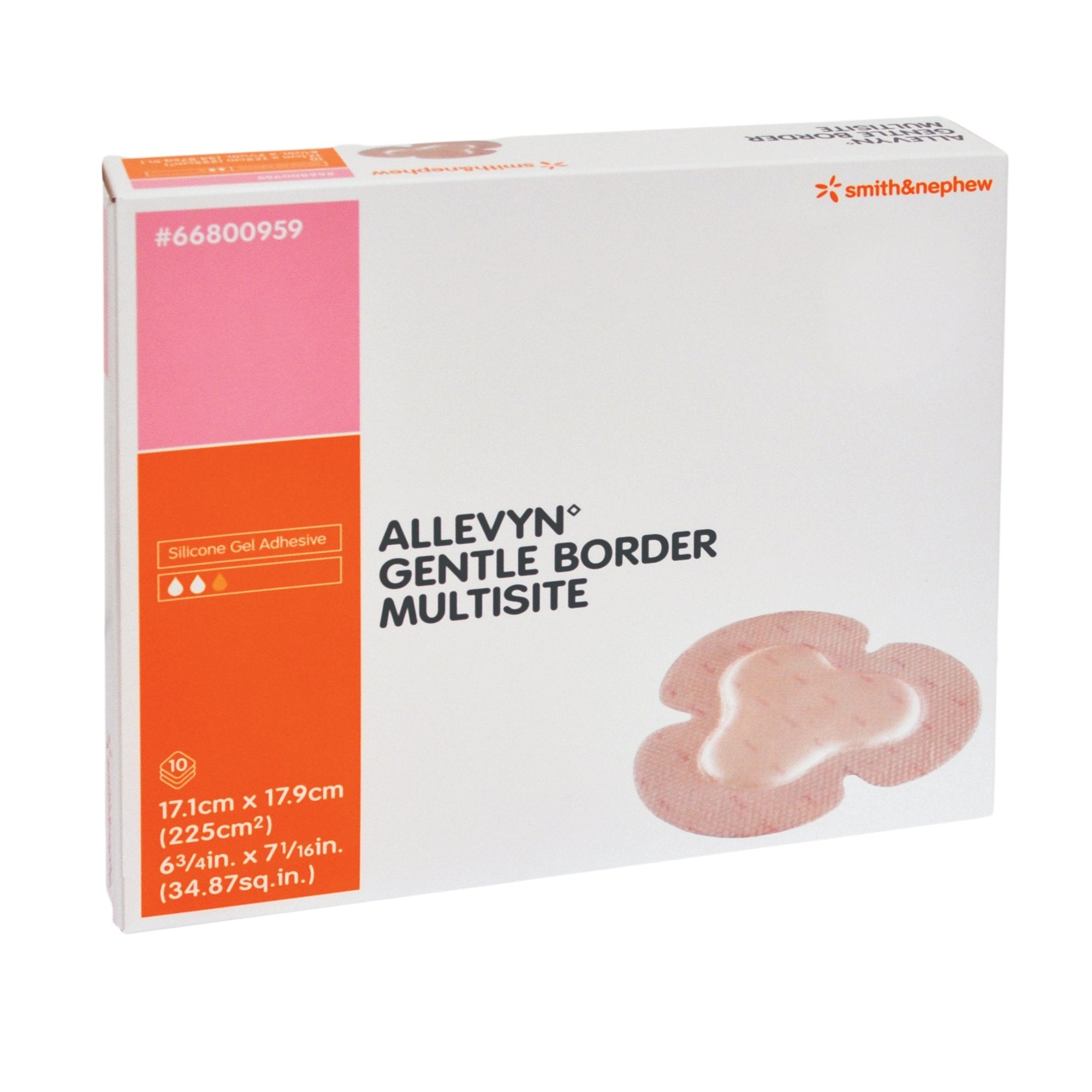 Foam Dressing Allevyn Gentle Border 6 3/4 X 7 5/8 Inch With Border Film Backing Silicone Gel Adhesive Multisite Sterile
