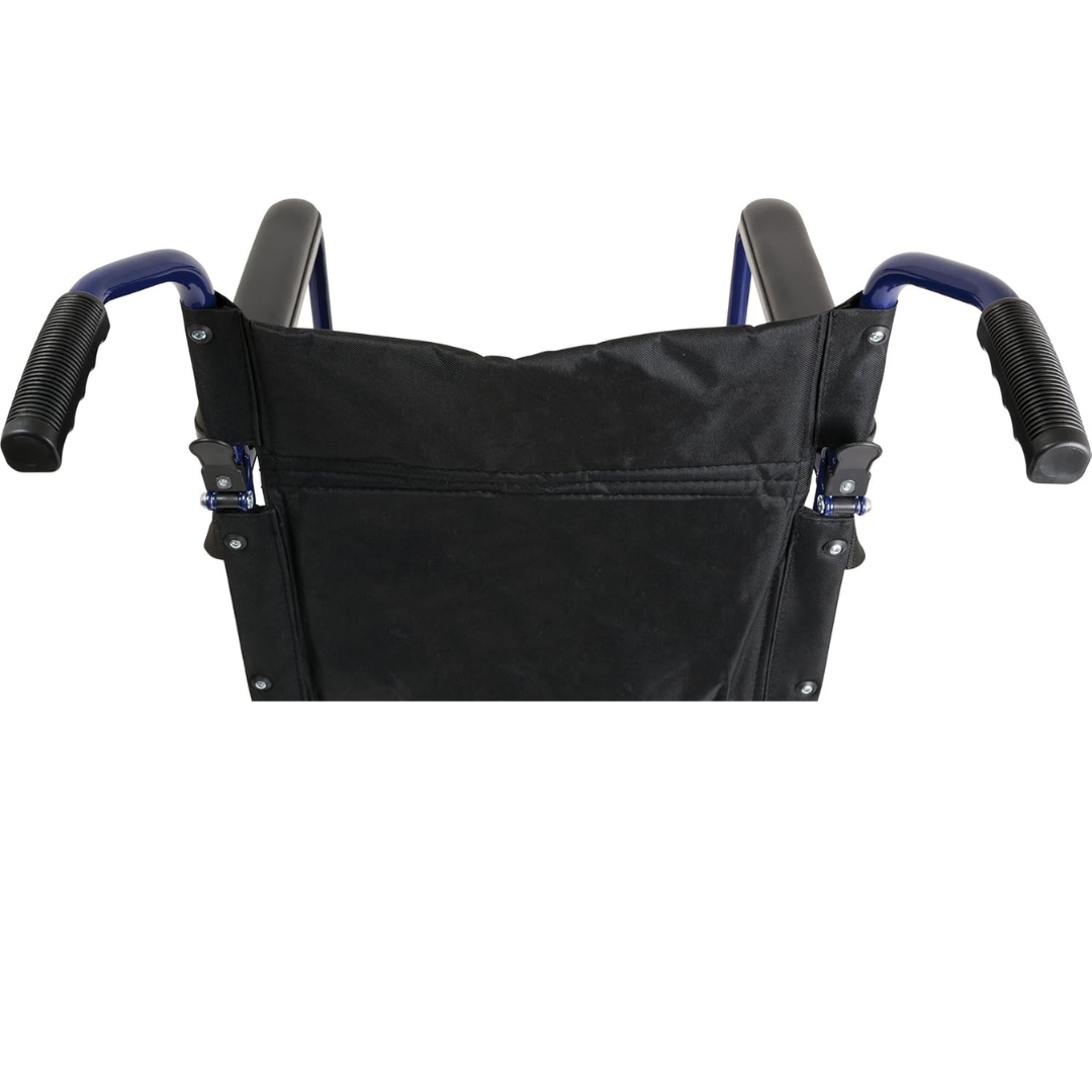 aluminum transport chair w footrests blue