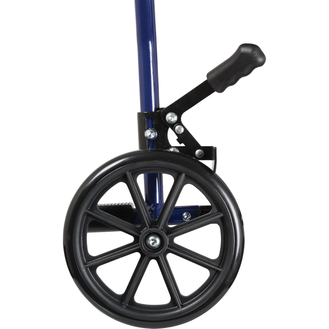 Probasics Aluminum Transport Wheelchair with Padded full-length permanent armrests and Swing-away Footrests ,Composite 8" Wheels ,300 lbs Weight Capacity ,TCA1916BL