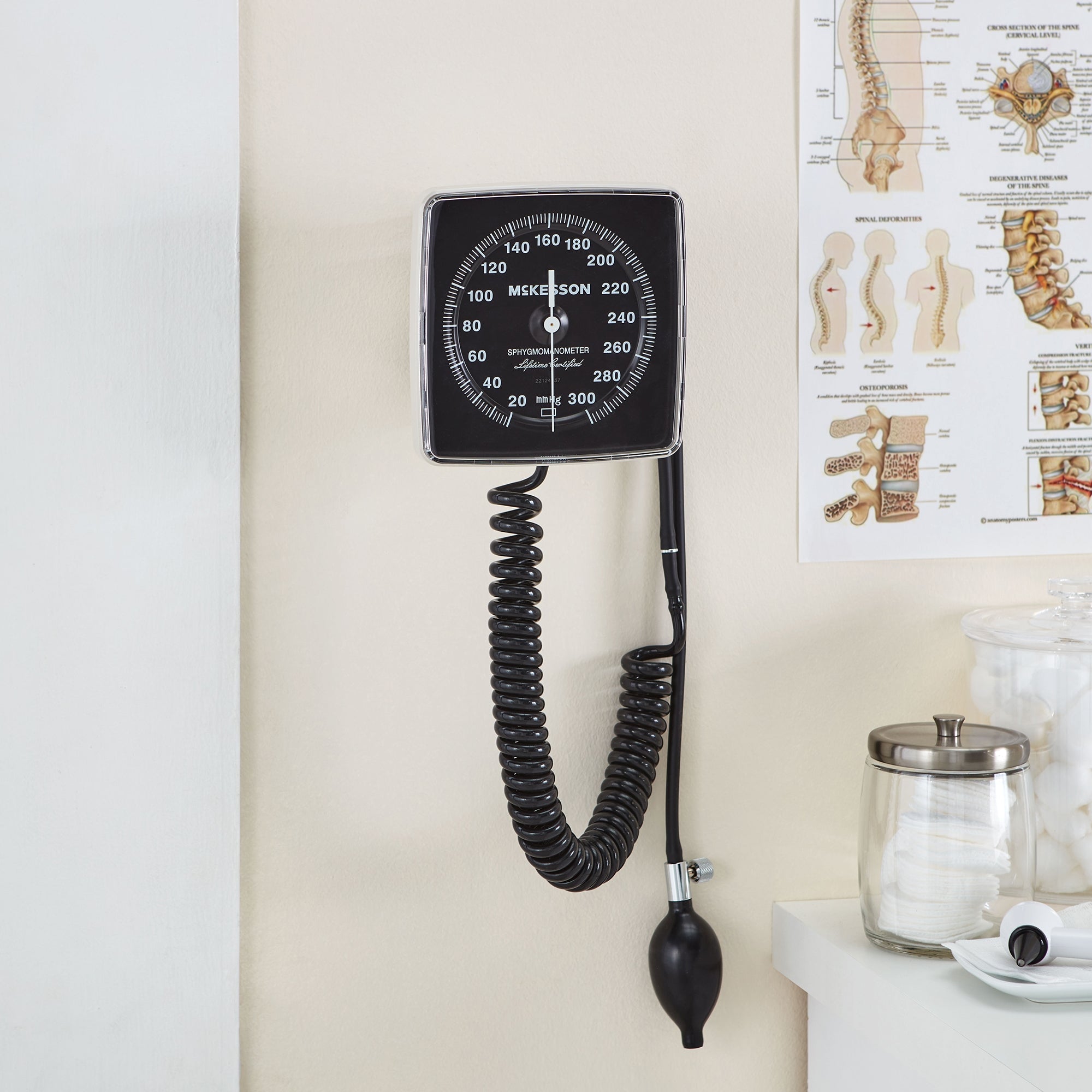 aneroid sphygmomanometer unit mckesson lumeon adult cuff nylon cuff 23 40 cm wall mount packaging type box