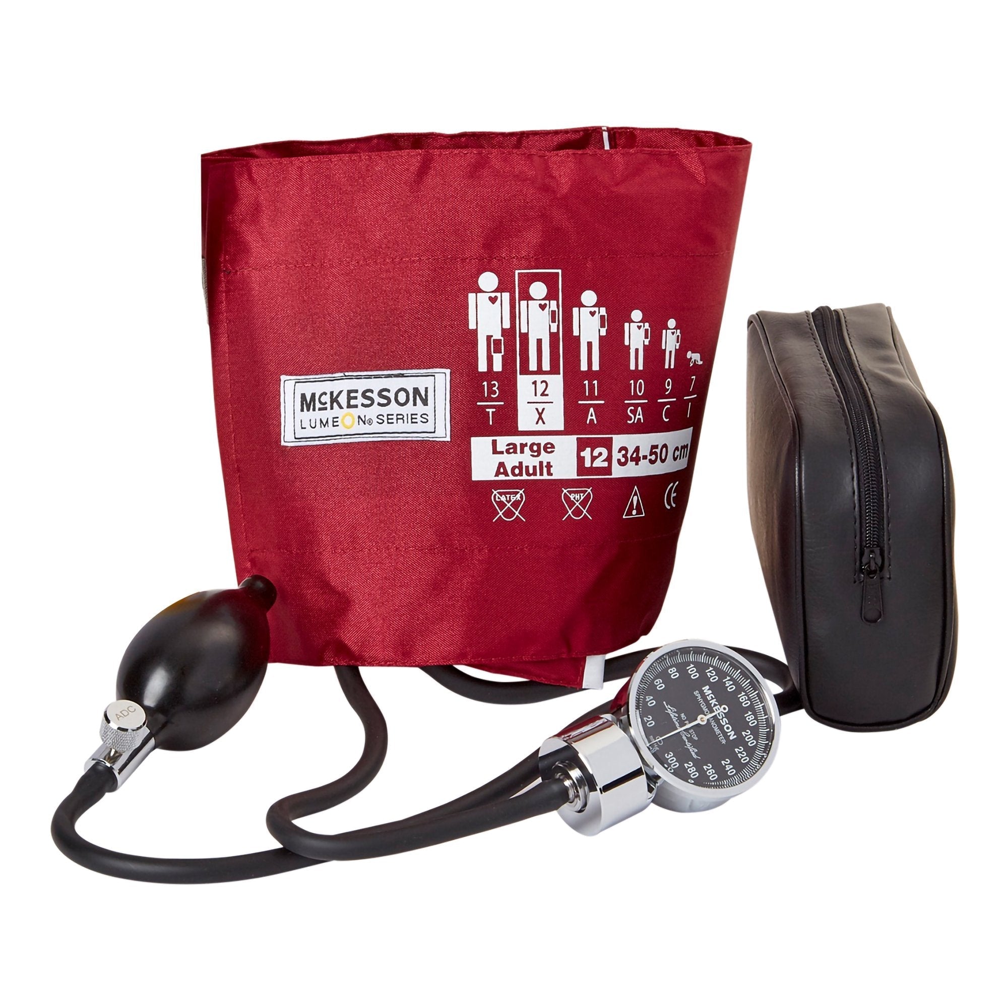 Aneroid Sphygmomanometer Unit McKesson LUMEON Large Adult Cuff Nylon Cuff 34 - 50 cm Pocket Aneroid