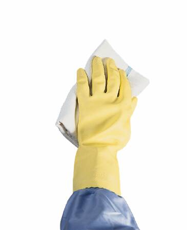 Utility Glove Large Flock Lined Latex Yellow 12 Inch Straight Cuff NonSterile