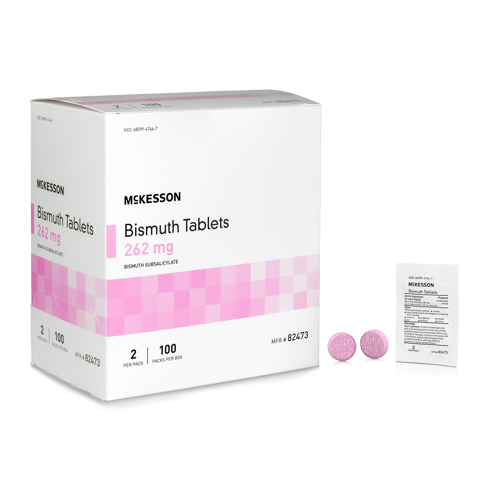 Anti Diarrheal McKesson Brand 262 mg Strength Tablet 100 per Box