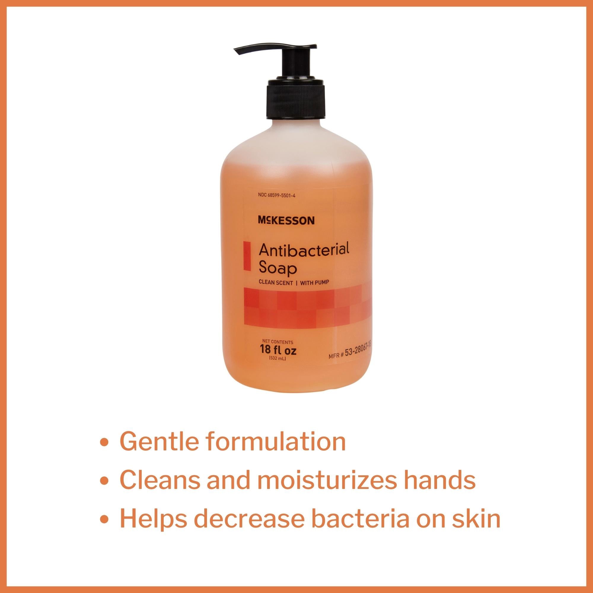 antibacterial soap mckesson liquid 18 oz pump bottle clean scent packaging type each