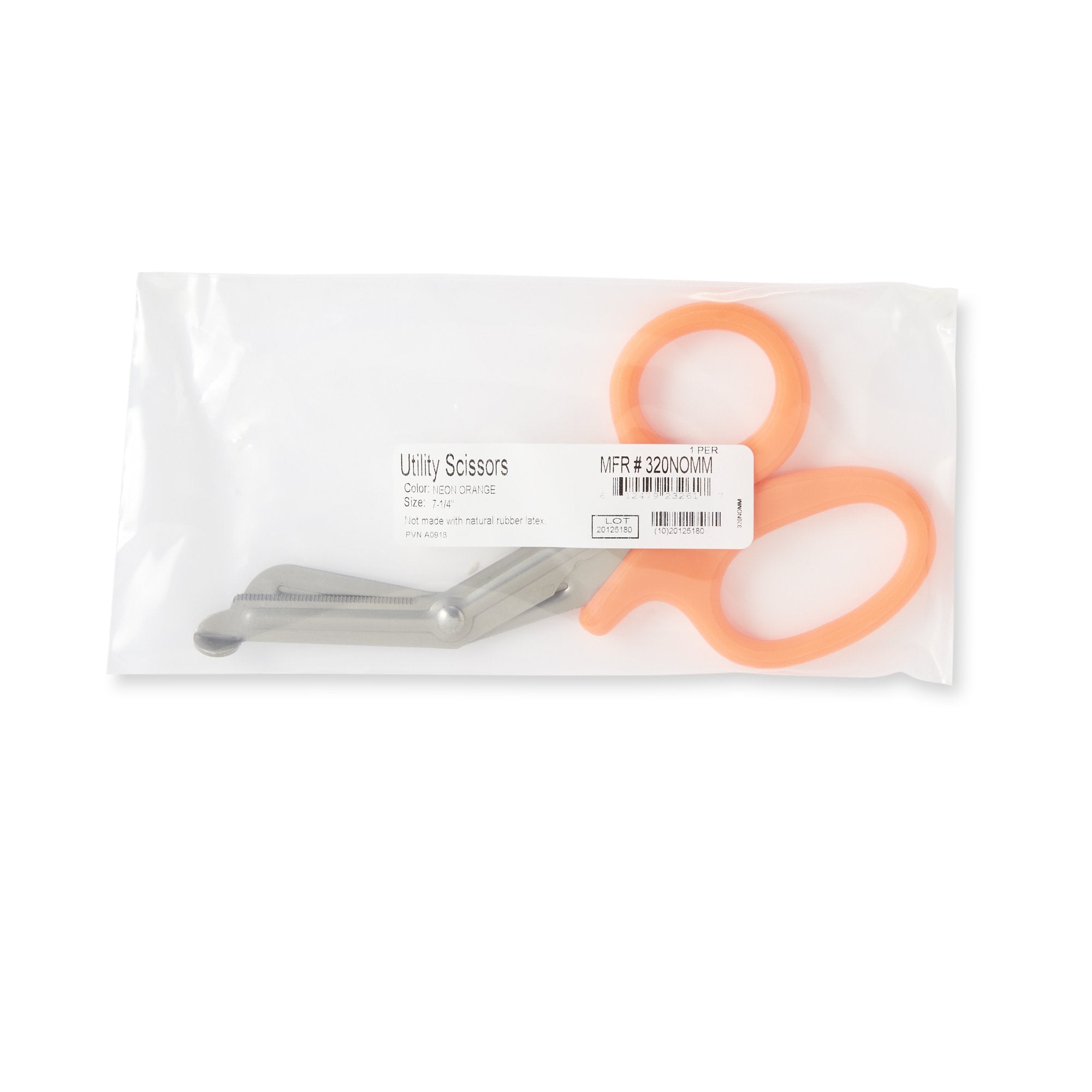 Trauma Shears McKesson Medicut Orange 7 1/4 Inch Length Medical Grade Stainless Steel Finger Ring Handle Blunt Tip / Blunt Tip