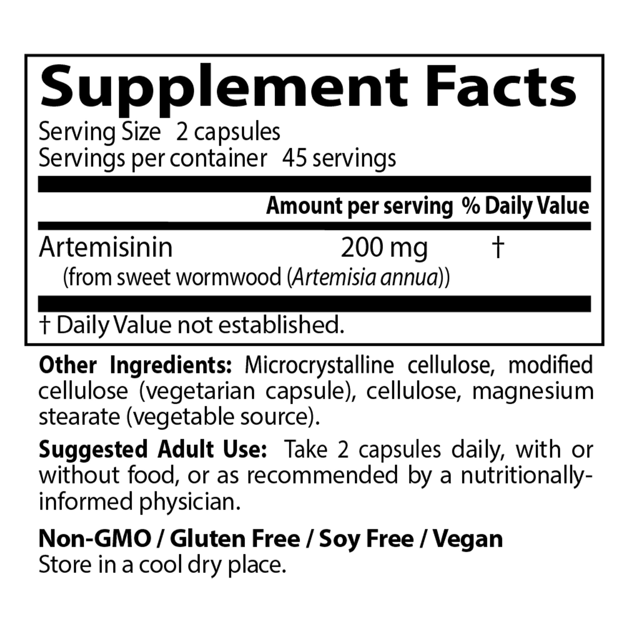 Artemisinin 100 Mg 90 Veg Caps