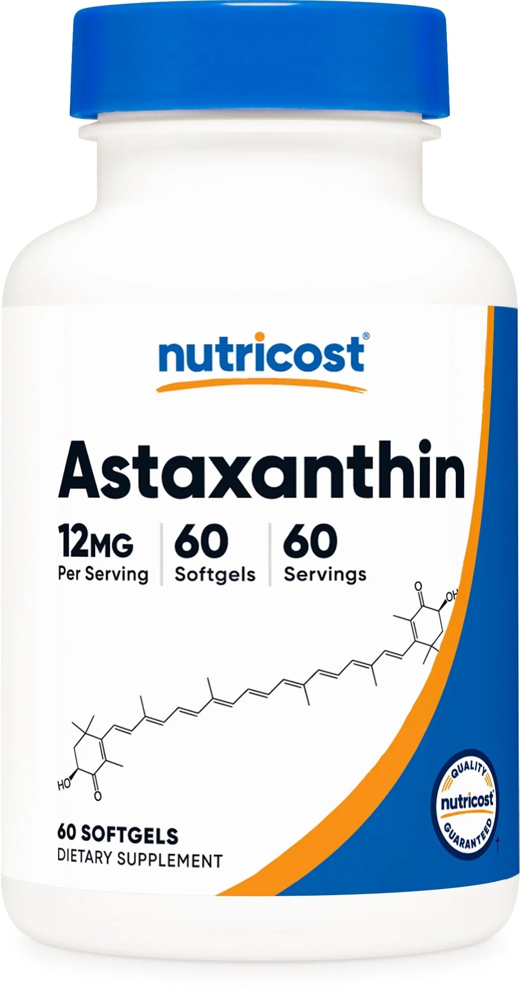 Astaxanthin 12Mg, Non Gmo and Gluten Free, 60 Softgels, Health Supplement