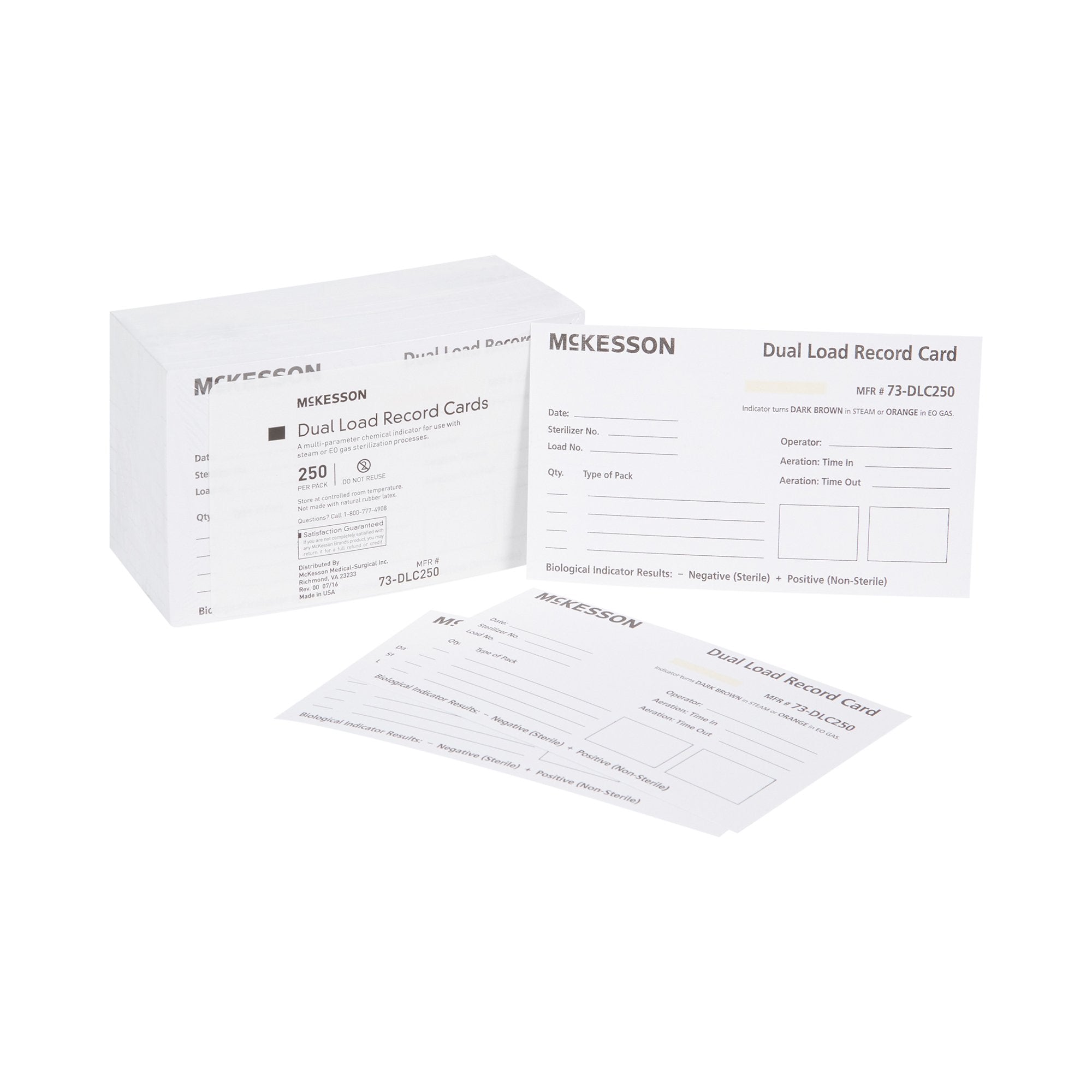 Sterilization Record Card McKesson Steam / EO Gas