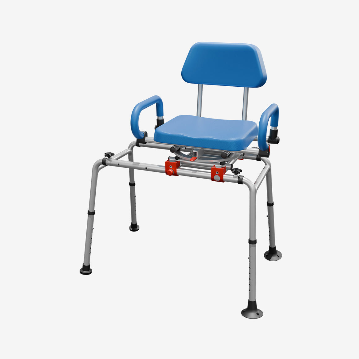 AX19 Swivel Tub Transfer Bench - Rotating Seat Bath Chair, Tool-Free Assembly, Height Adjustable for Safety & Comfort in the Shower or Bath