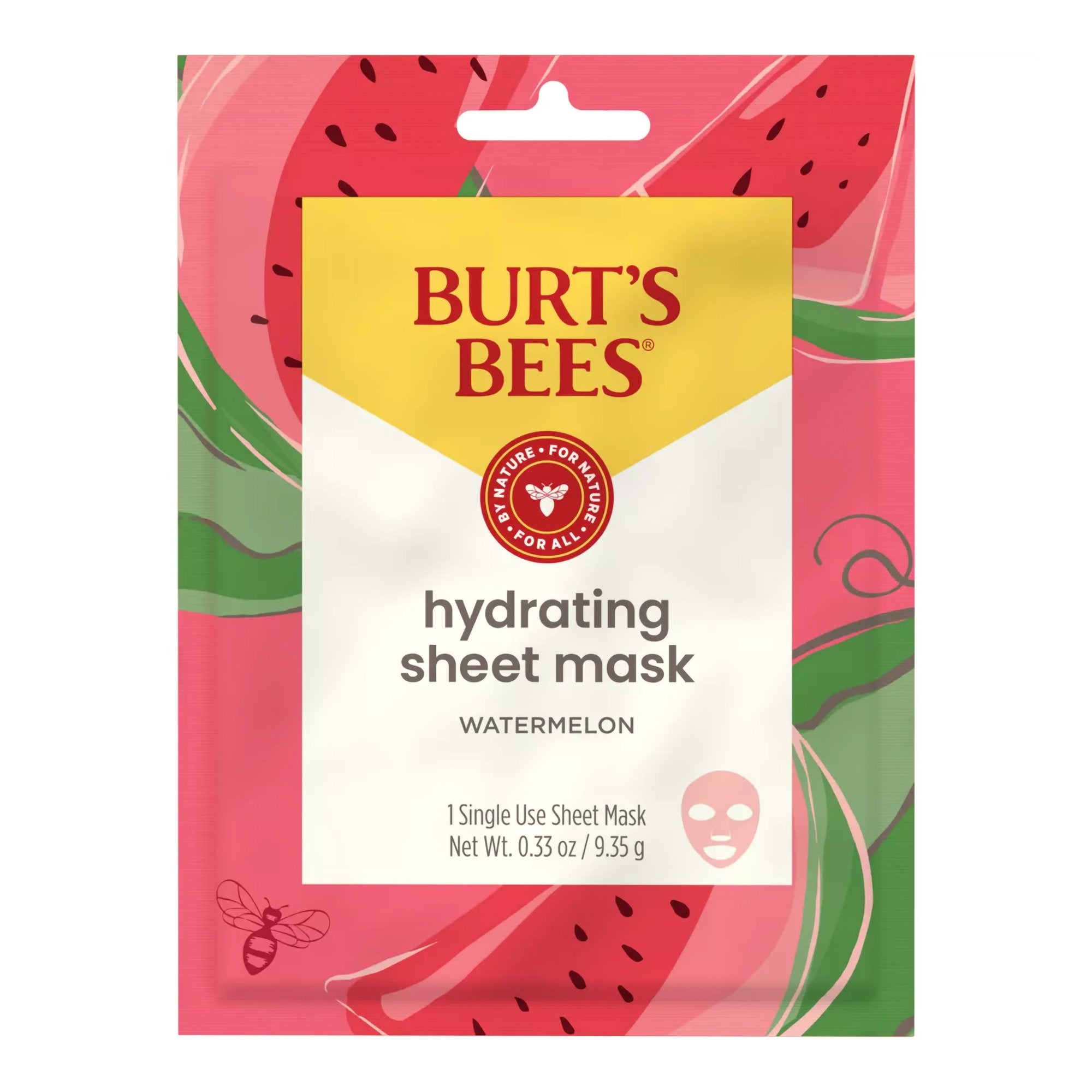 Facial Moisturizer Burt's Bees Hydrating Sheet Mask 0.33 oz. Individual Packet Watermelon Scent Mask