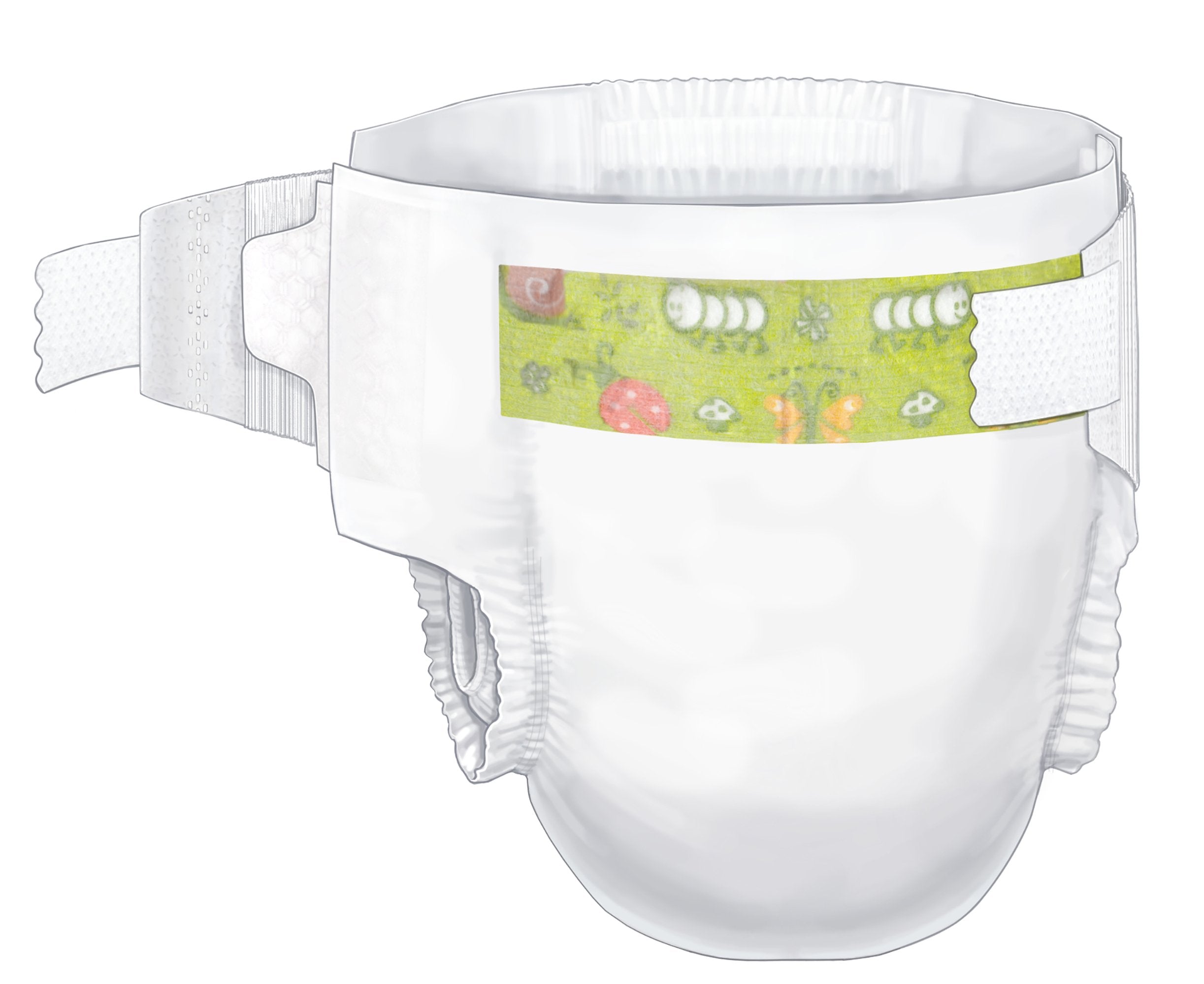 Unisex Baby Diaper Cardinal Health Wings Size 1 Disposable Heavy Absorbency