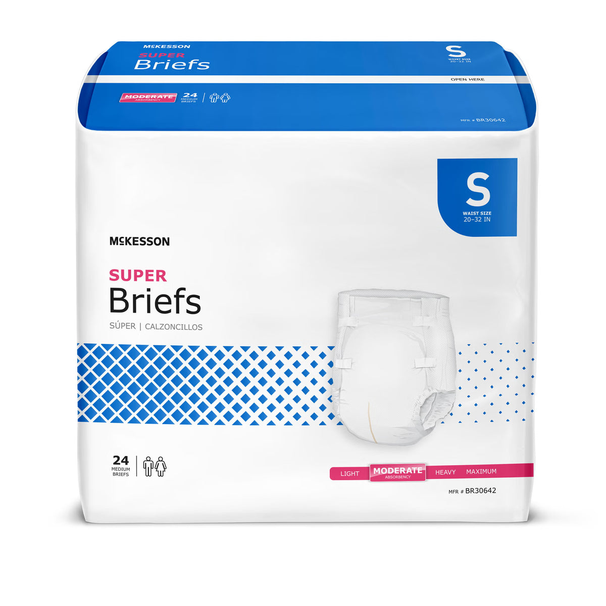 Unisex Adult Incontinence Brief McKesson Large Disposable Moderate Absorbency Small · Case of 96