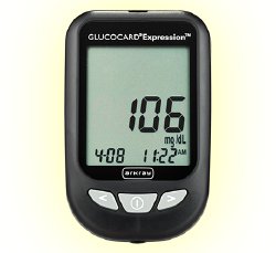 Blood Glucose Meter Glucocard Expresson 6 Second Results Stores up to 7 Results No Coding Required