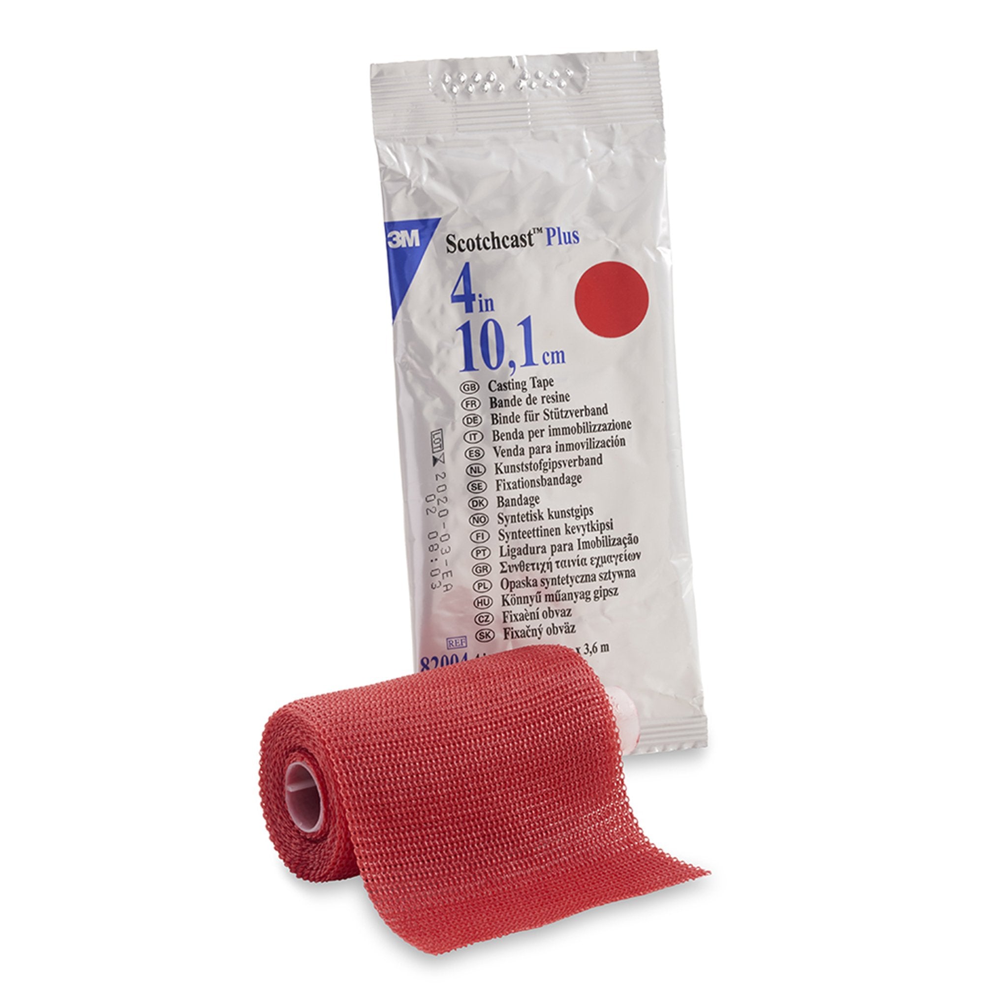 Cast Tape 3M Scotchcast Plus 4 Inch X 12 Foot Fiberglass / Resin Red