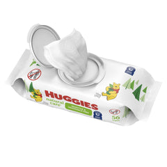 Baby Wipe Huggies Natural Care Soft Pack Unscented 56 Count