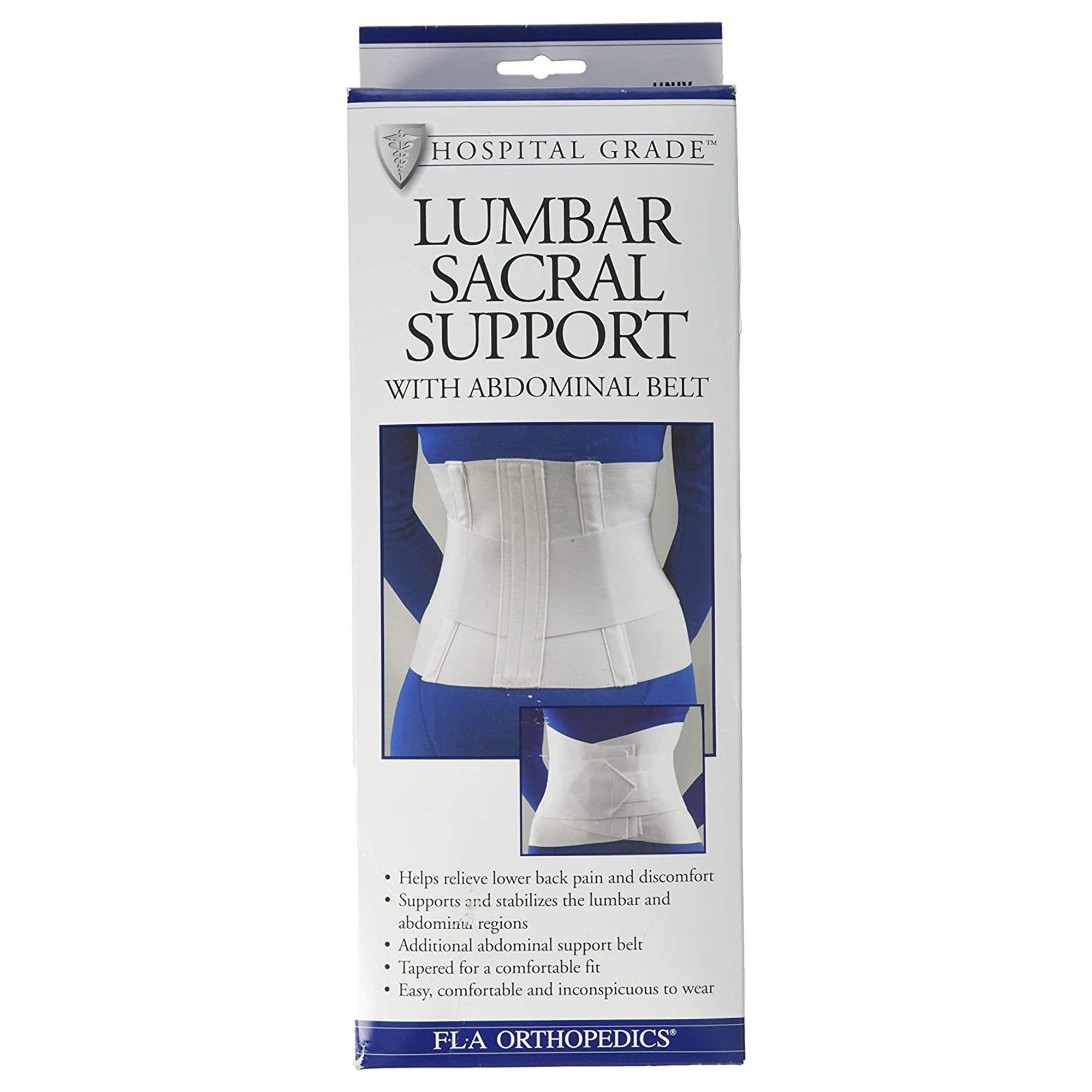 Back Support FLA Orthopedics Standard 3X Large Hook and Loop Closure 49 to 52 Inch Hip Circumference 10 Inch Height Adult