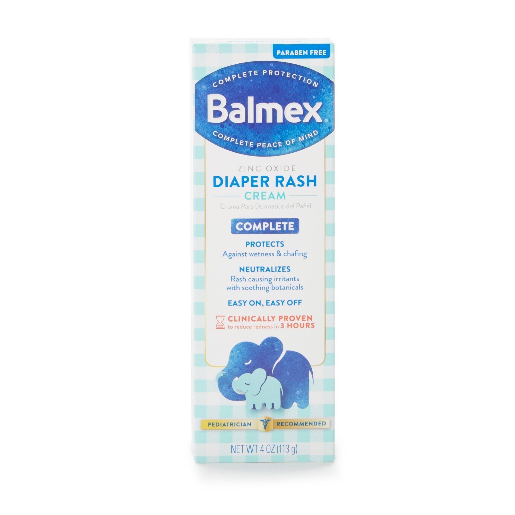 balmex zinc oxide complete diaper rash cream 4 ounce tube balmex diaper rash treatment mk1130033ea