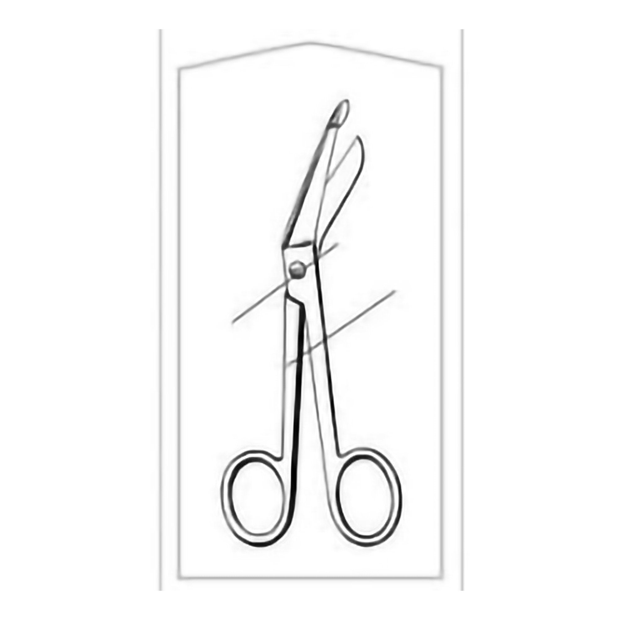 Bandage Scissors Merit Lister 7 1/4 Inch Length Floor Grade Stainless Steel Sterile Finger Ring Handle Angled Blunt Tip / Blunt Tip