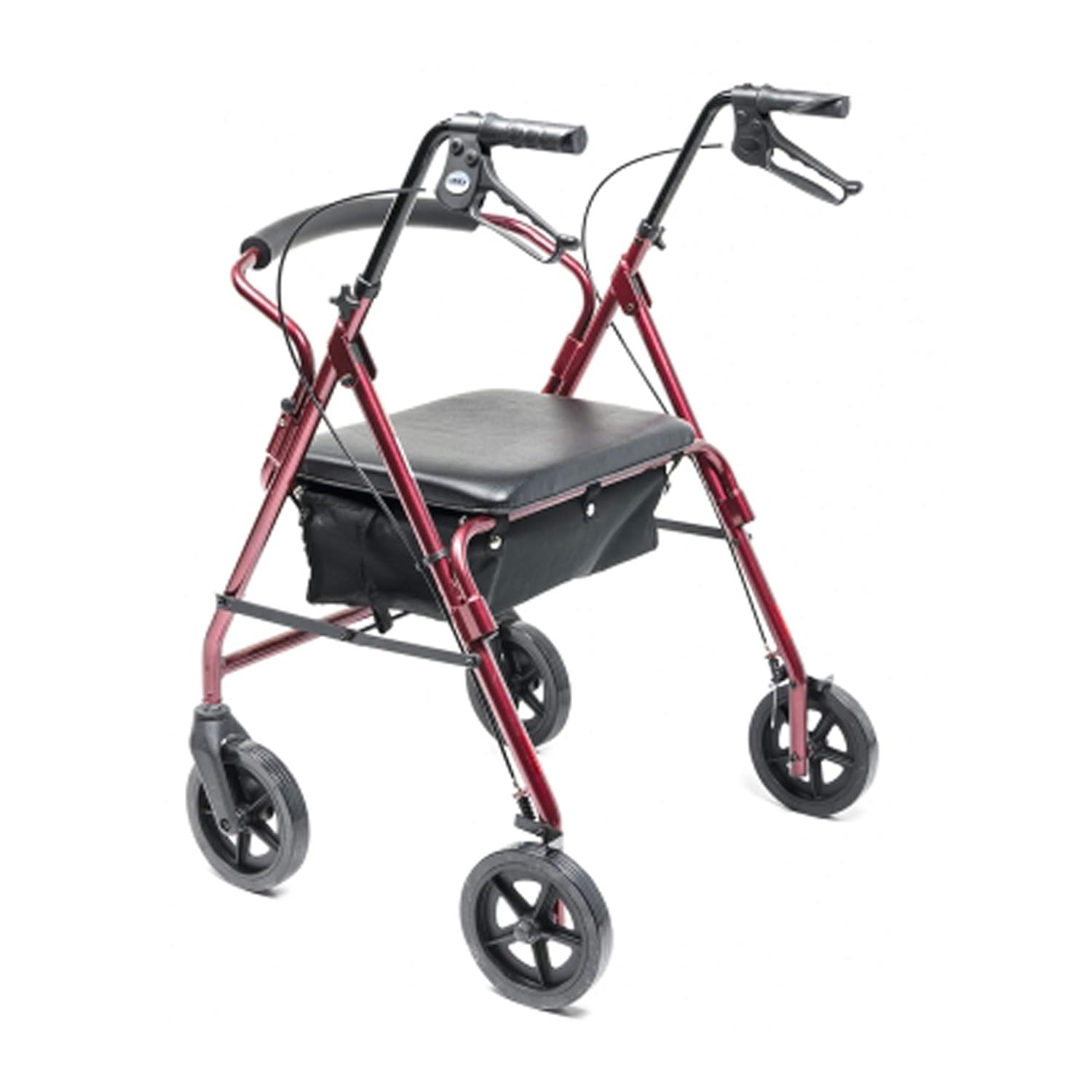 bariatric 4 whl rollator hemi burgundy imperial 450 wt cap