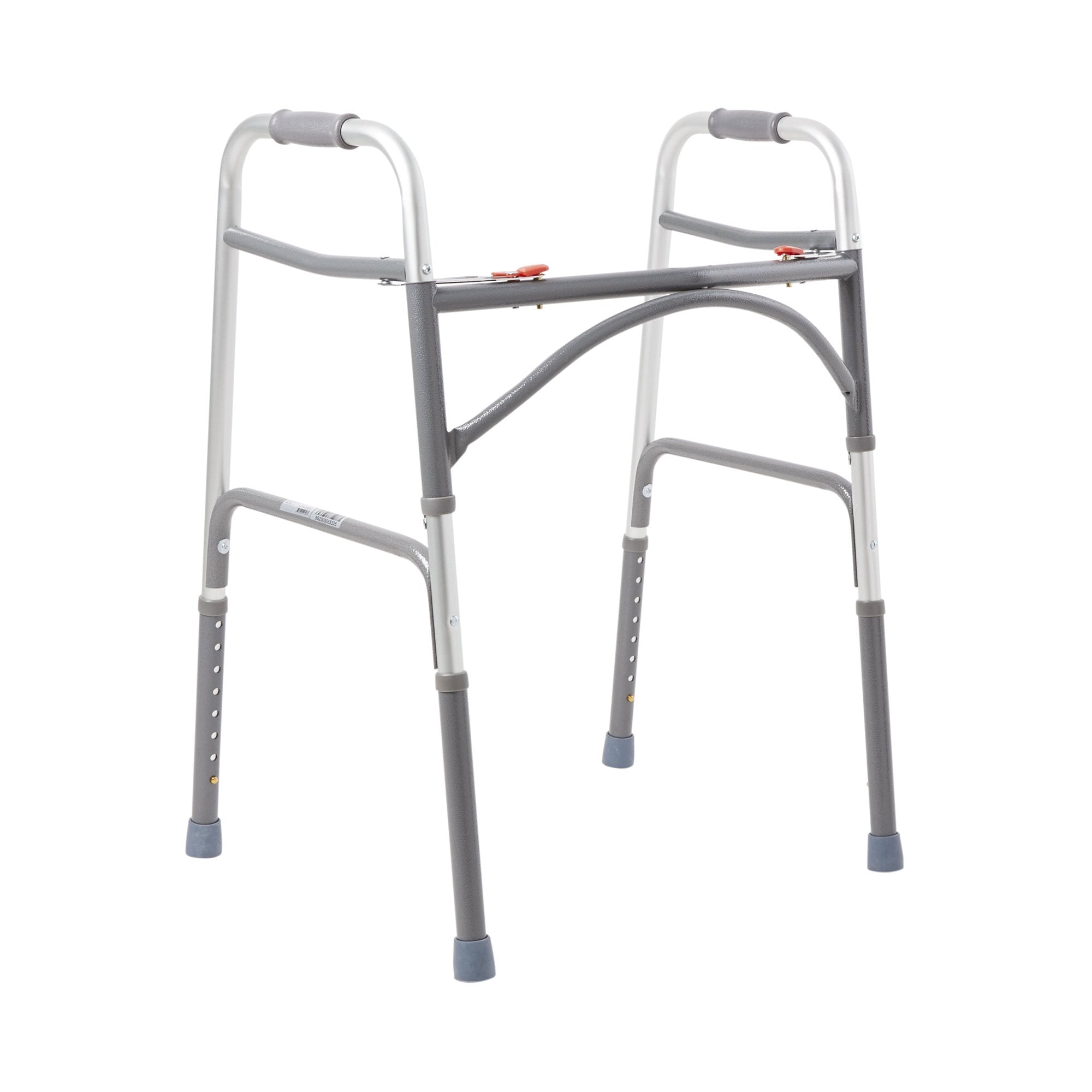 Bariatric Dual Release Folding Walker Adjustable Height McKesson Steel Frame 500 lbs. Weight Capacity 32 1/2 to 39 Inch Height