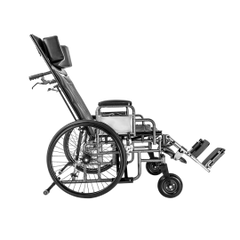 Wide seat bariatric reclining wheelchair with durable frame