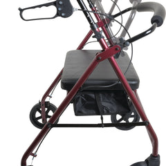 bariatric rollator w 8 wheels burgundy