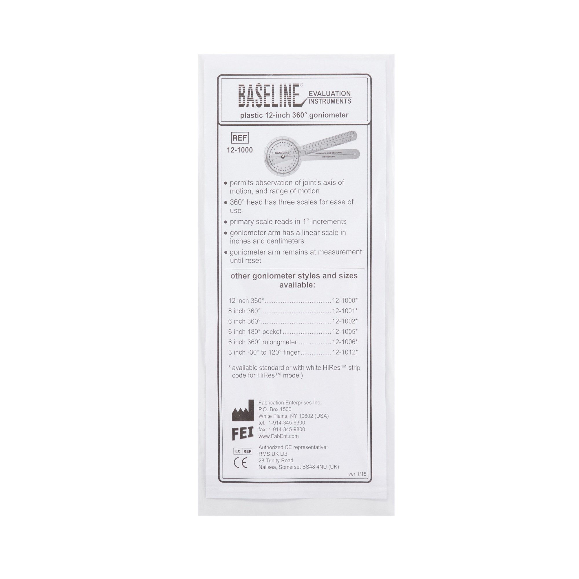 baseline goniometer 12 inch arms baseline goniometer mk258549ea