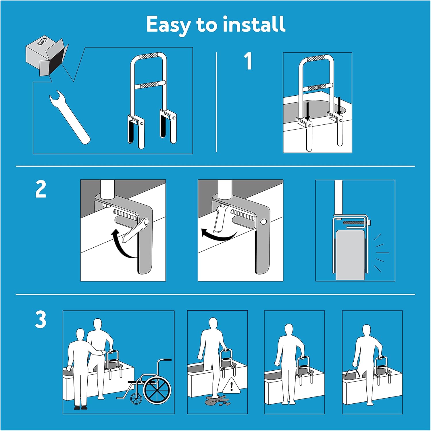 bathtub rail dual level
