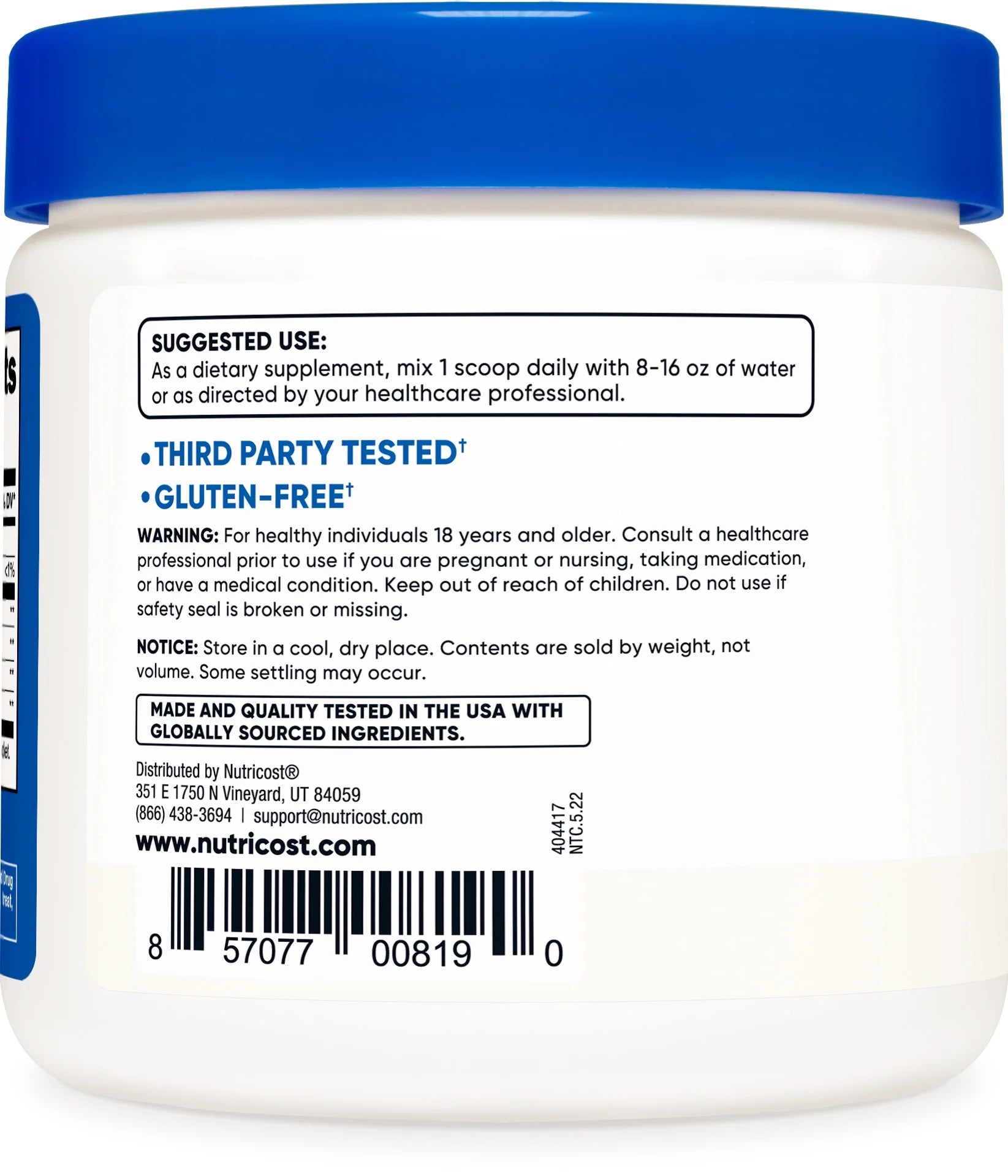 BCAA Powder 2:1:1 (Unflavored) Supplement 30 Servings